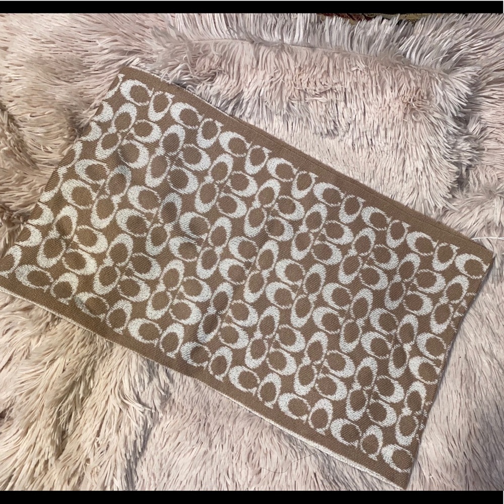 Coach Signature Wool Scarf, NWT